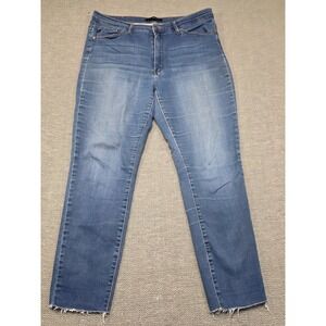 KanCan KC5002D-B Womens‎ 1XL 32 High Rise Skinny Raw Hem Jeans Medium Wash Blue
